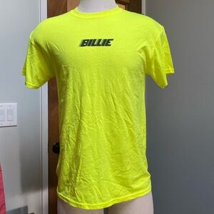 Neon yellow Billie Eilish concert tee